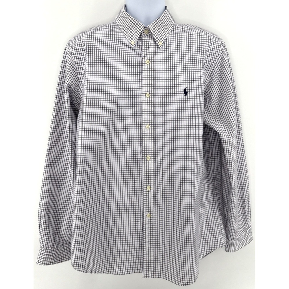 Polo Ralph Lauren Men's Button Down Shirt L Plaid Check Long Sleeve Cotton
